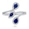 KALLATI White Gold 1.20 ctw Sapphire and Diamond Ring