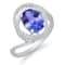 KALLATI 14K White Gold 2.20 ctw Tanzanite and Diamond Ring