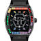 The Hexagon Phantom Black Dial Silicone Strap Watch