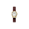 Gancini Twisted Mother of Pearl Dial Leather Strap Watch
