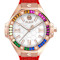 Plein Lady Royal Crystal Silver Dial Silicone Strap Watch