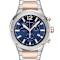 Ferragamo F-80 Blue Dial Chrono Two-tone Stainless Steel Bracelet Watch