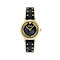 Greca Fortuna Black Dial Leather Strap Watch