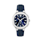 V-Chrono Square Blue Dial Leather Strap Watch