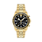 Greca Chrono Wave Black Dial Yellow Stainless Steel Bracelet Watch