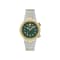 Greca Logo Mens Watch Two Tone Case Green Guilloché Dial Two Tone Bracelet