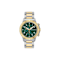 Ferragamo Sport Chrono Green Dial Two-tone Stainless Steel Bracelet Watch