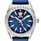 V-Code GMT Blue Sunray Dial Leather Watch