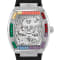 Philipp Plein The $keleton White Dial White Bezel Black Silicone Strap Watch