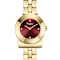 Ferragamo Gancino Red Dial Yellow Stainless Steel Bracelet Watch