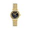 Greca Fortuna Black Dial Yellow Stainless Steel Bracelet Watch