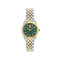 V-Code Womens Watch Two Tone Case Green Guilloché Dial Two Tone Bracelet