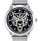 Iron Tiger Black Dial Stainless Steel Bracelet Watch