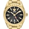 V-Code GMT Black Sunray Dial Yellow Stainless Steel Bracelet Watch