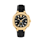 V-Chrono Square Black Dial Leather Strap Watch