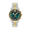 Greca Chrono Wave Green Dial Two-tone Stainless Steel Bracelet Watch