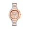 V-Chrono Square Rose Dial Two-tone Stainless Steel Bracelet Watch