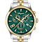 Ferragamo Duo Chrono Green Dial Two-tone Stainless Steel Bracelet Watch