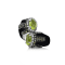 Andreoli Black Enamel Peridot And Diamond Ring