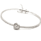 Andreoli Heart Shaped Invisible Diamond Bangle Bracelet