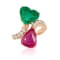 Andreoli Ruby And Emerald Bypass Ring