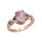 18K Gold Over Sterling Silver Kunzite,Ruby And Natural Zircon Ring 3.67ctw