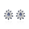 Sterling Silver Tanzanite,Blue Sapphire And Natural Zircon Studs 4.45ctw