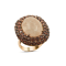 18K Gold Over Sterling Silver Morganite And Garnet Ring 19.68ctw