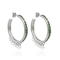 Sterling Silver Tsavorite And Crystal Drops Hoops 10.38ctw