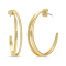 14k Yellow Gold Overlay on Brass Ancient Hoop Earrings
