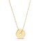 14k Yellow Gold Overlay on Brass Disc Floater Necklace
