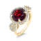 18K Yellow Gold Garnet and Diamond Ring 4.33ctw