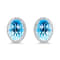 14K White Gold Swiss Blue Topaz and White Diamond Earrings