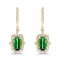 18K Yellow Gold Green Tourmaline and Diamond Earrings