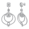 18K White Gold Dangle Earrings with 2.84ctw Diamonds