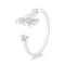 White Sapphire Star Design Chain Link Ring, Sterling Silver