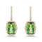 14K Yellow Gold Green Tourmaline and Diamond Earrings