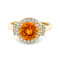 14K Yellow Gold Spessartite and Diamond Ring 2.18ctw