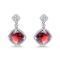 18K White Gold Garnet and Diamond Earrings 9.40ctw