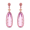 14K Rose Gold Kunzite and Pink Sapphire Dangle Earrings