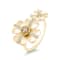 18K Yellow Gold Diamond Floral Ring  .14ctw