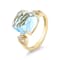 18K Yellow Gold Sky Blue Topaz and Diamond Ring 8.48ctw