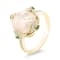 18K Yellow Gold Ethiopian Opal, Tsavorite, and Diamond Ring