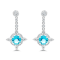 18K White Gold Apatite and Diamond Earrings 3.14ctw