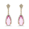 14K Yellow Gold Kunzite and Diamond Earrings