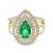 18K Yellow Gold Emerald and Diamond Ring 2.14ctw