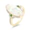 18K Yellow Gold Ethiopian Opal, Tsavorite, and Diamond Ring 4.43ctw