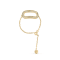 White Sapphire Round Chain Design Ring, Yellow Gold Plated Sterling Silver