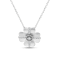 18K  White Gold Diamond Flower Pendant .12ctw