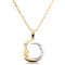 14K Yellow Gold Diamond Moon Necklace